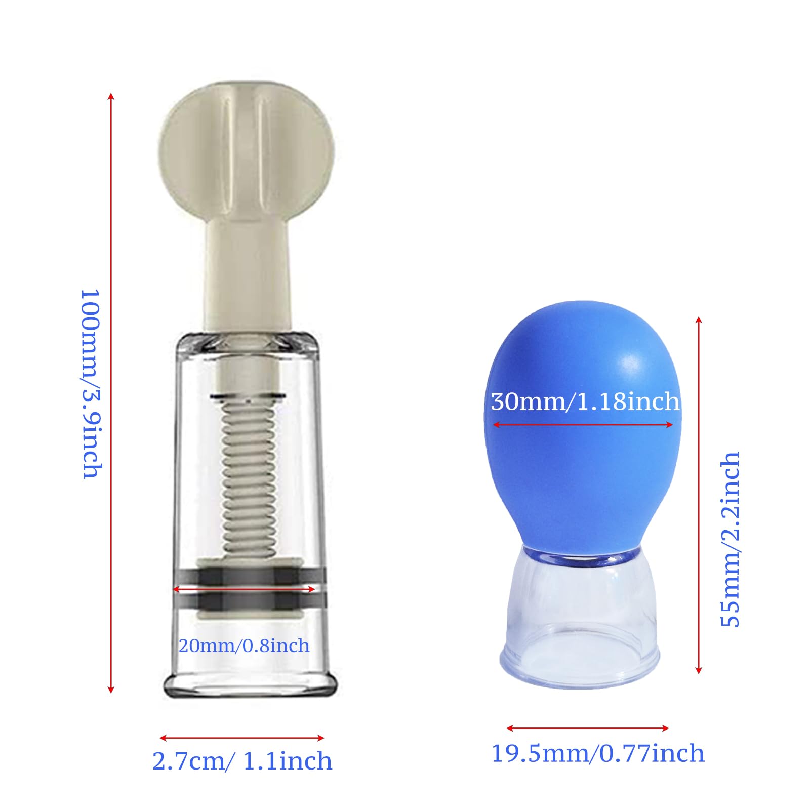 Jesakmie 4piece Nipple Correctors for Flat or Inverted Nipples, Portable Nipple Vacuum Pump, Inverted Nipple Puller Sucken and Shy Nipples, Breastfeeding or Women