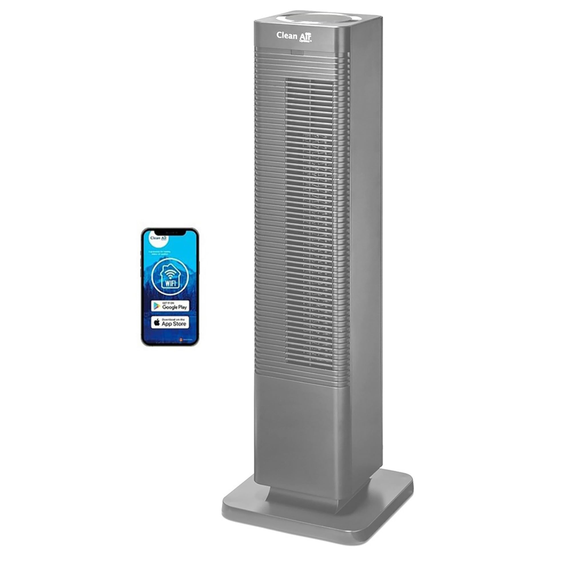Clean Air Optima CA-904 Smart 2in1 Design Heizlüfter Heizen Kühlen 1000/2000 Watt Digitaler Thermostat 15-35°C Oszillation 80º bis 40m²/100 m³ Grau