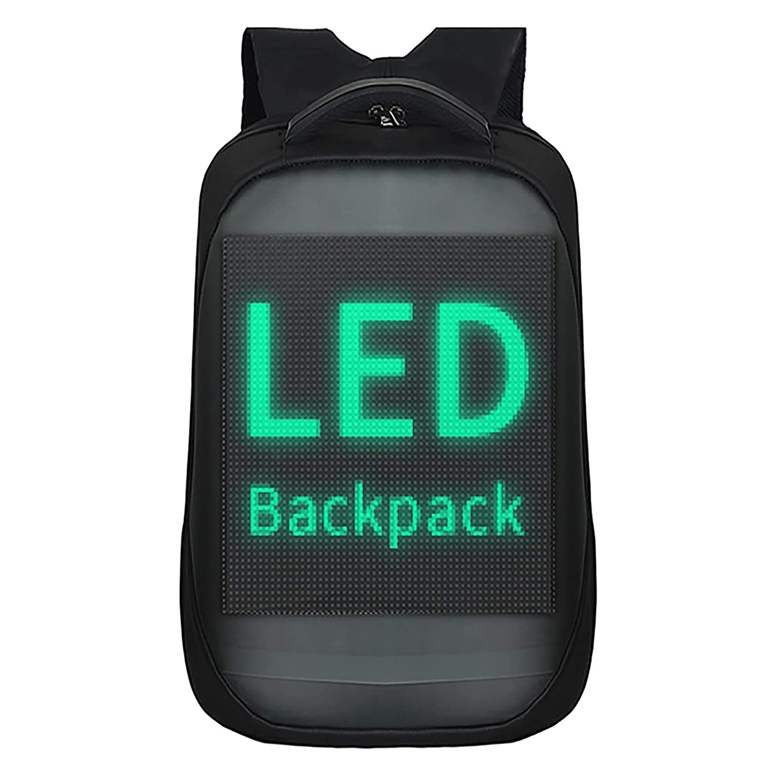 RGA LED-Rucksäcke,Pixel Art Motorrad-Rucksack, Dynamisch, WLAN, Wasserdicht, 64 x 64 cm, Unterstützt iOS/Android-System, LED-Display,Text/Bild/Gif-Animation, College Studenten Laptop Rucksack