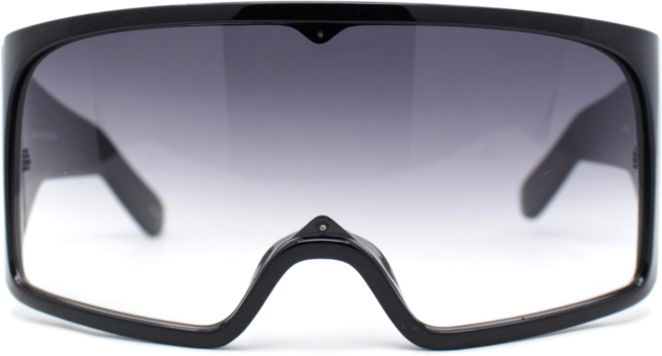 XL Oversized Shield Rectangle Super Thick Temple Plastic Sport Sunglasses
