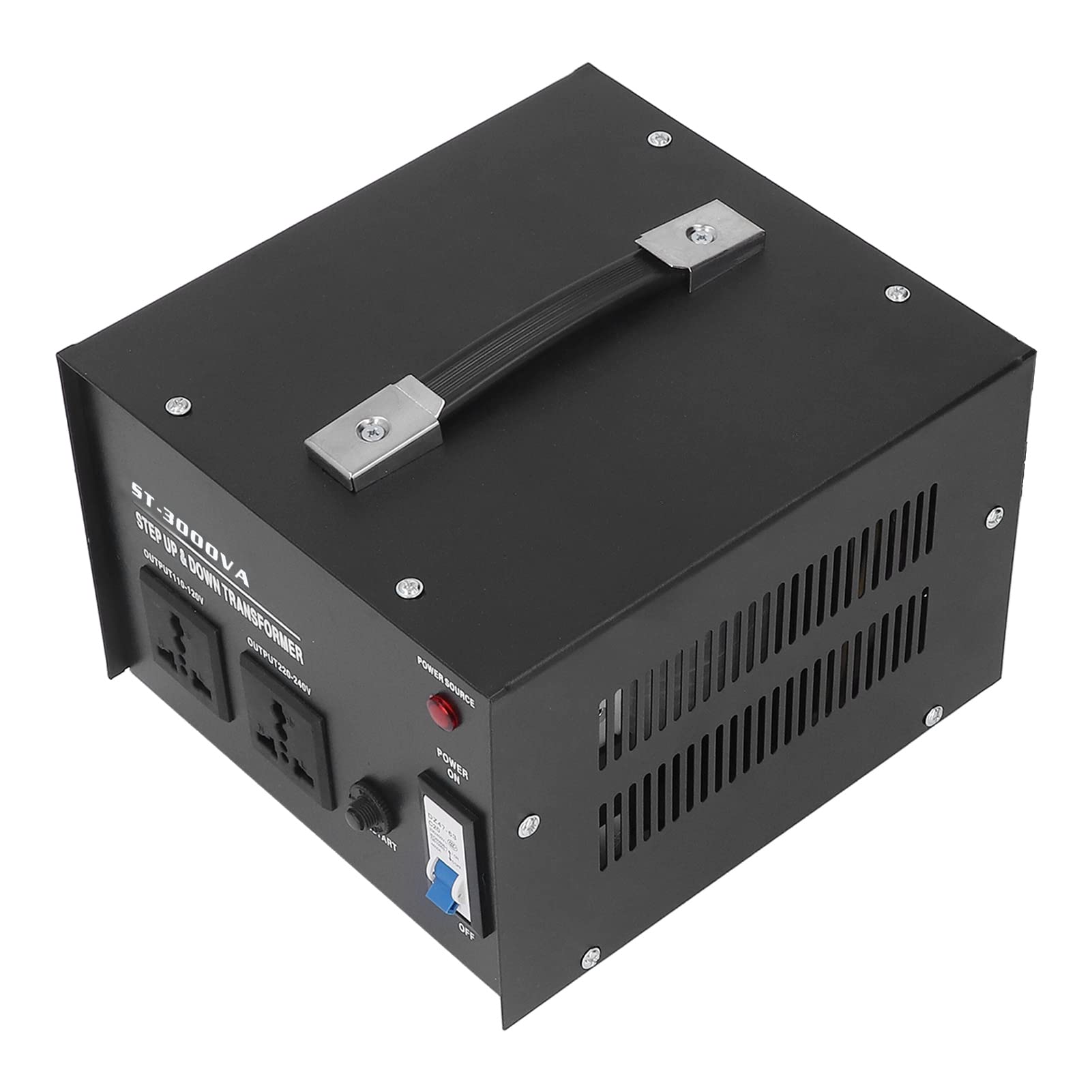 FTVOGUE Transformador de Voltaje de CA, Convertidor de Potencia de 3000 W Convertidor de Voltaje Reductor Elevador, Diseño de Transporte Compacto, Uso de Refuerzo de Potencia para Técnicos de