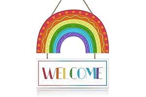 Striking Rainbow Welcome Sign: A Cheerful Greeting for Classrooms
