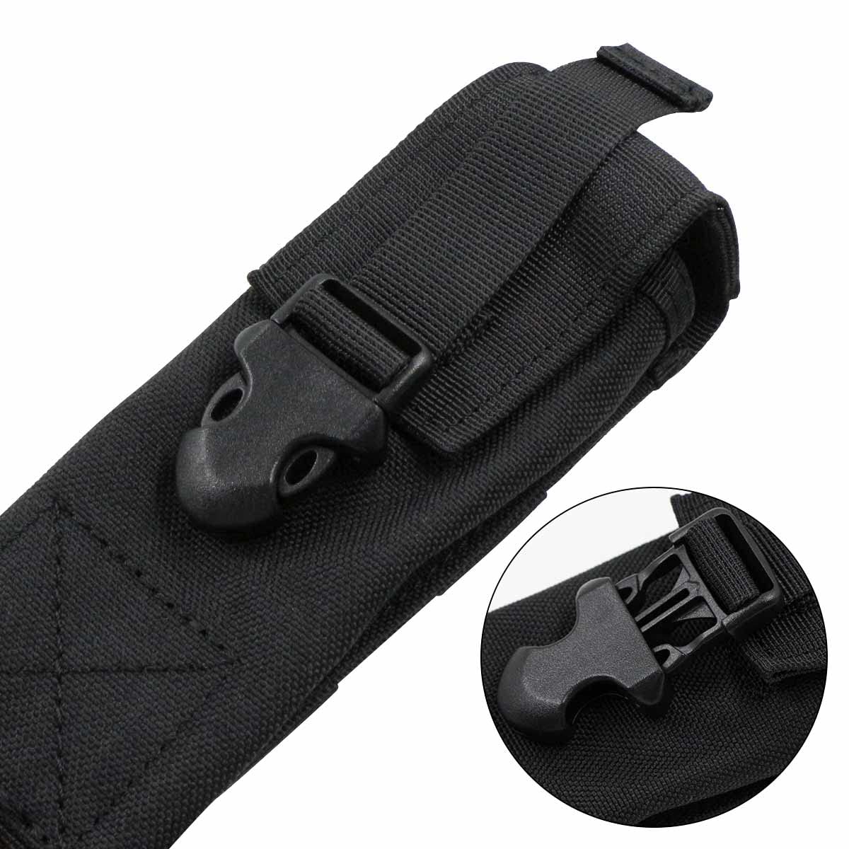 Custodia Torcia Tascabile Borsa Tattica - 3 x 23 x 5 mm custodia per borse copertura cintura, Militare in Nylon Impermeabile e Batteria bricolage, fondina elettrica cintura clip girevole supporto