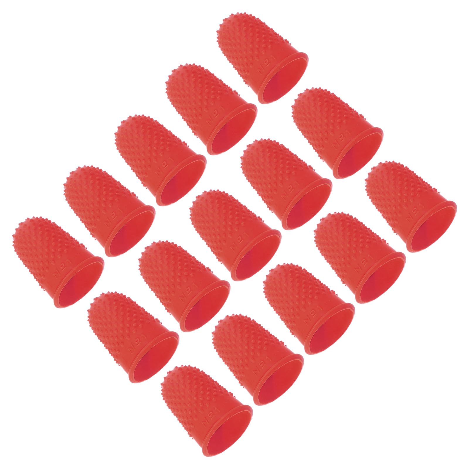 PATIKIL Ditale in Silicone per Dita, 15Pz Protezione Dita Mano Coperture, Rosso Taglia M