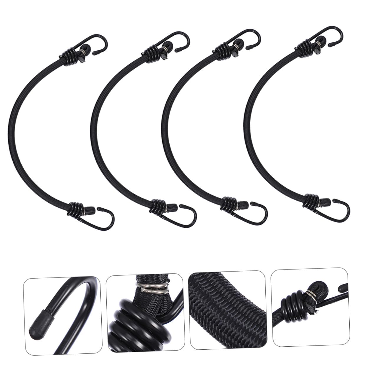 iplusmile 4pezzi Cinghie Elastiche Resistenti Gancio Corda Elastica Per Fissaggio Di Tende Bagagli e Valigie Leggera e Portatile Per Varie Attività All Aperto