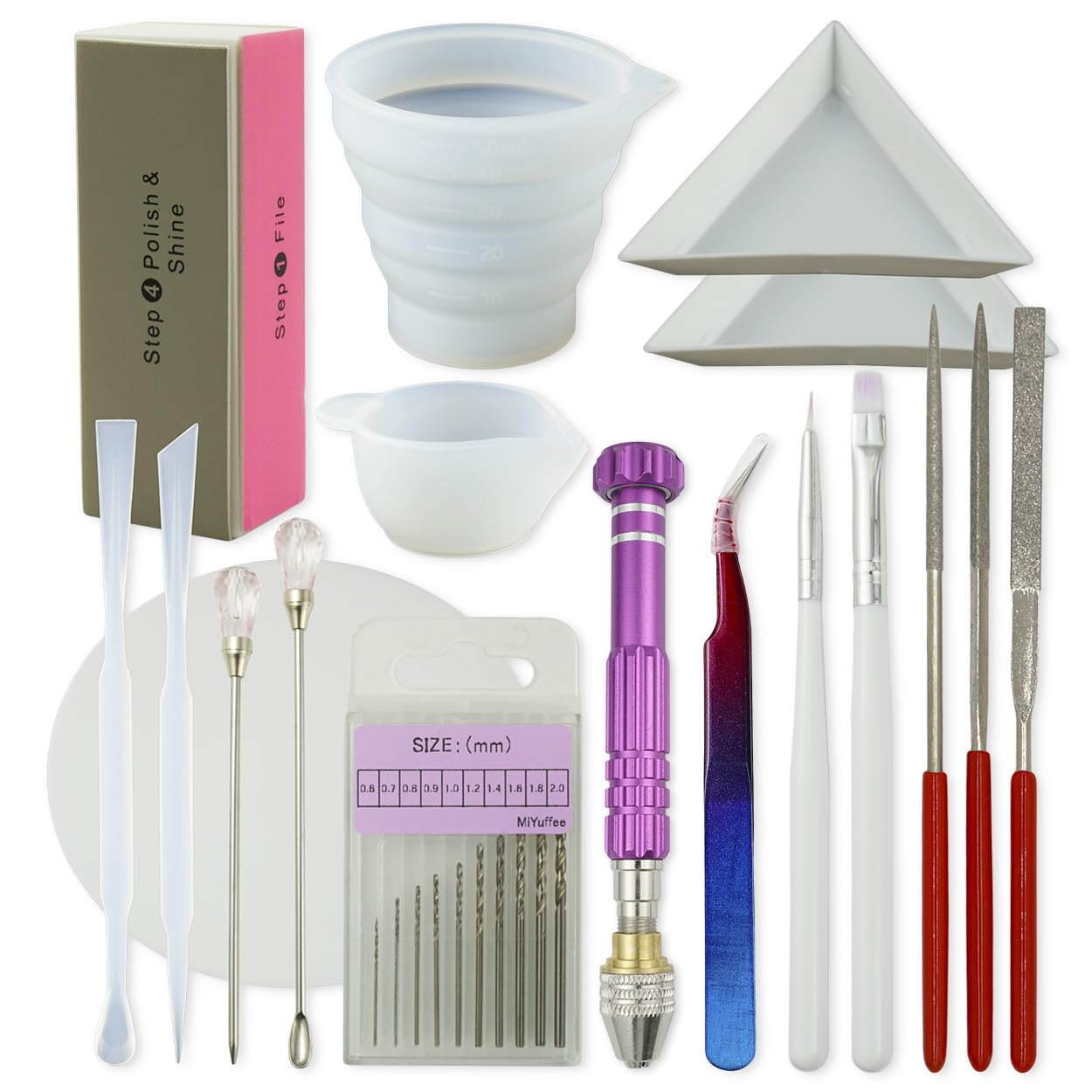 Amazon.co.jp: UVレジン 基本道具 18点 キット ピンバイス メジャー