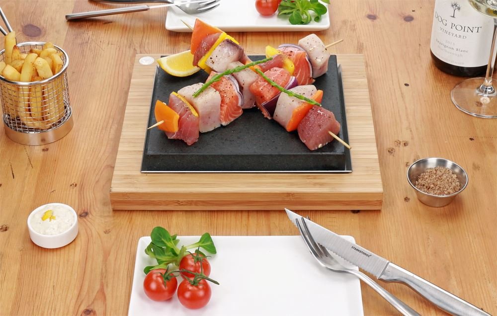 The Sizzling Steak Plate from SteakStones. A Hot Stone Cooking Set for Individual Use or Sharing. As Seen On Dragons Den - Image 4