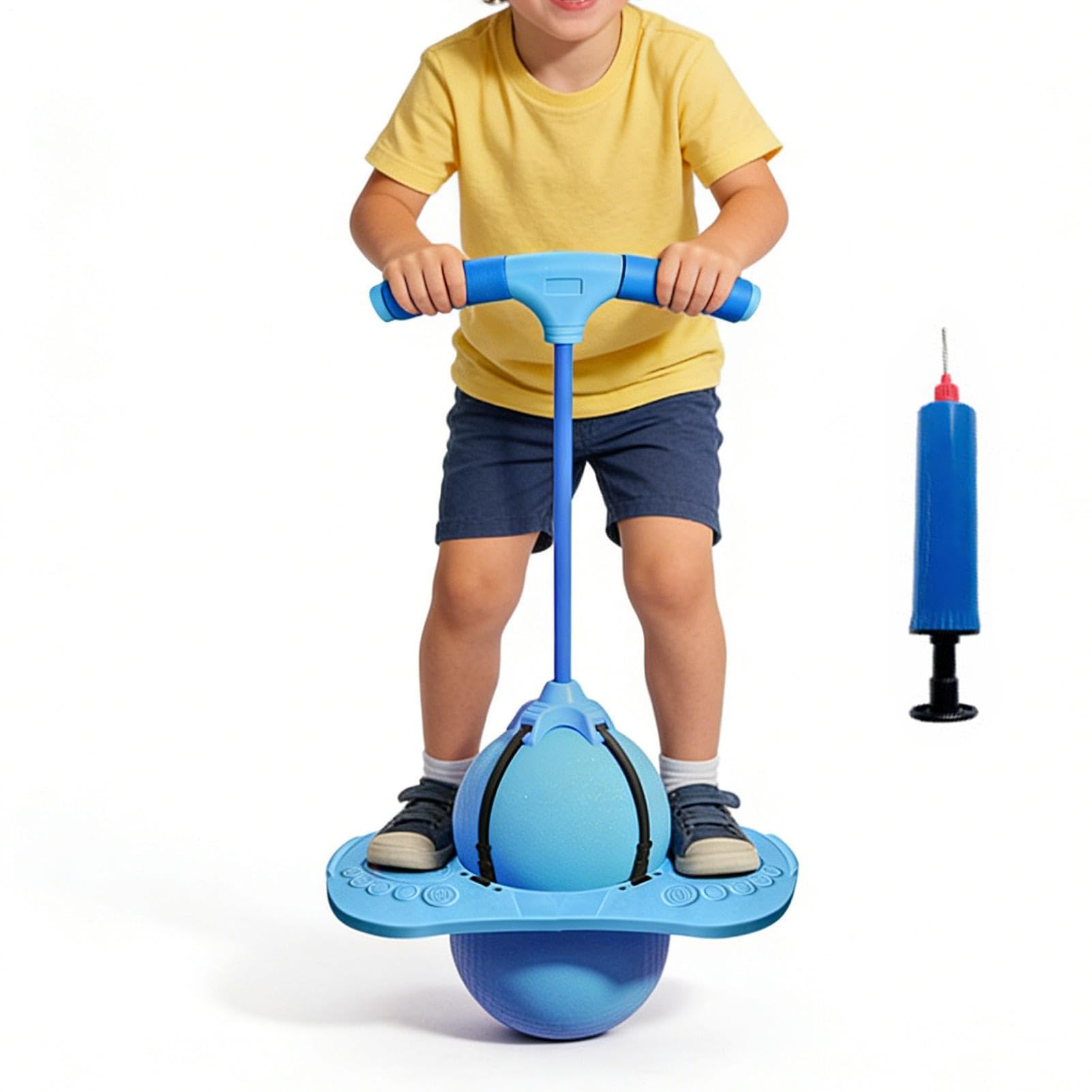 Pogo Pelota de salto para niños y adultos, de equilibrio con mango y bomba de aire, para saltar al aire libre para niños, adultos, entrenamiento, yoga