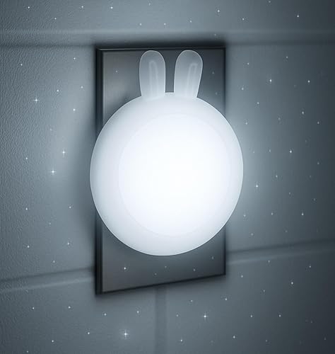 Vista 8 de SATONA Luz nocturna de conejo, bonita luz nocturna LED de conejo para habitaciones de niños, pasillos y decoración de fiestas, diseño de pared