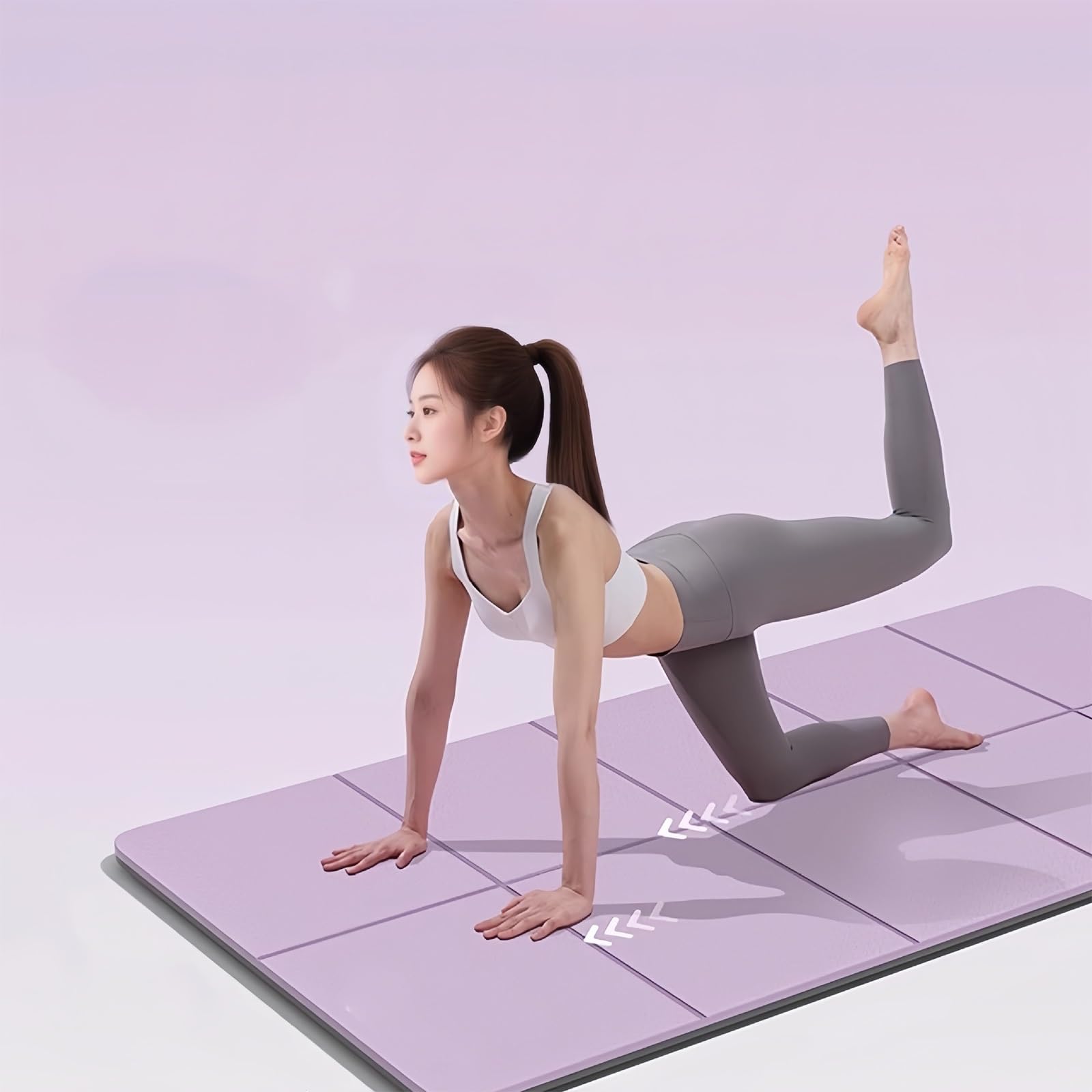 Tappetino Yoga Pieghevole,Tappeto Uomo E Donna Antiscivolo Pilates Strato Tappeto Ginnastica alta Densità Materassino per Aerobica Viaggi Sport Palestra Meditazione