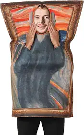 Fantasias de Halloween, pinturas famosas, pinturas famosas do mundo, roupas de pintura famosa, fantasias de brincadeiras de Halloween