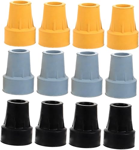 Miniatura 1 de 12pcs Non-Skid Cane Tips for Walking Sticks Trekking Pole Protectors for Enhanced Grip Stability Lightweight Easy to Install for Hiking Outdoor