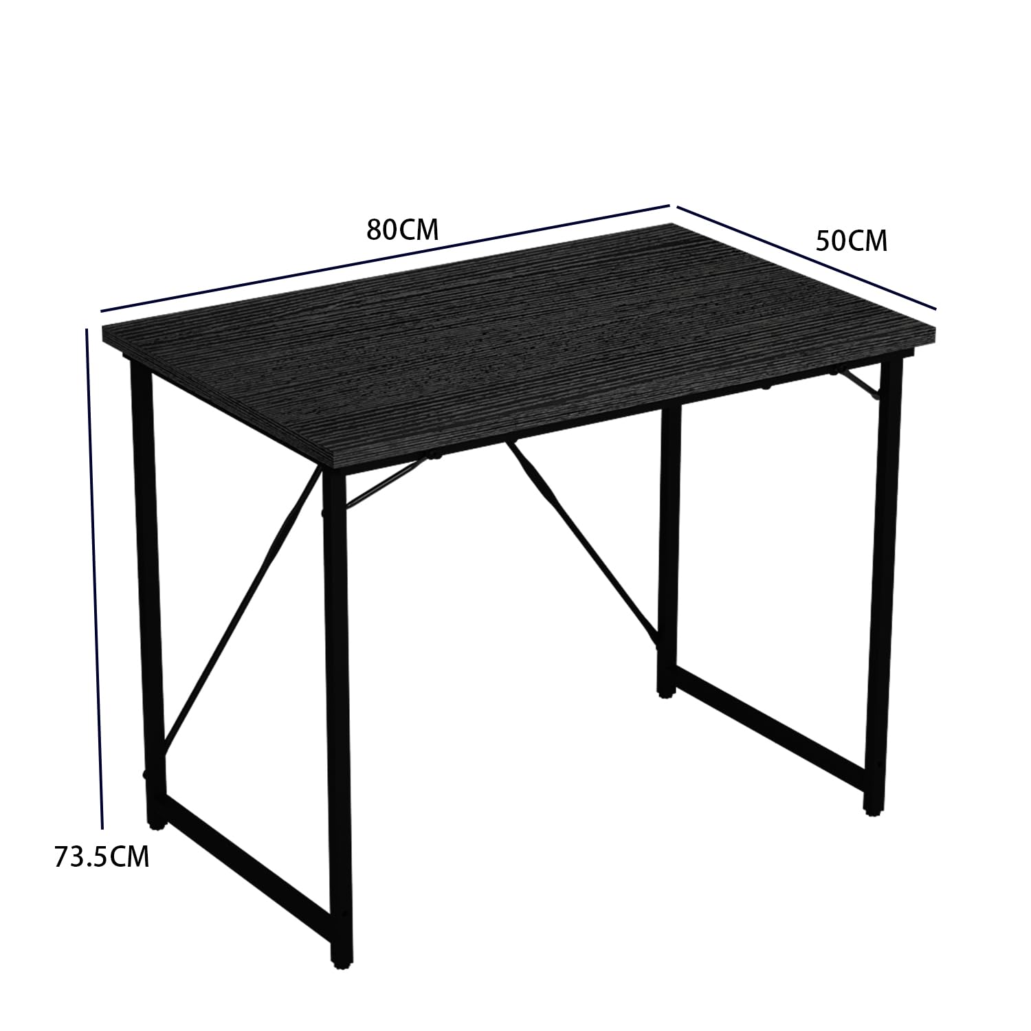Devoko Scrivania per Computer 80 x 50 x 75 cm, Scrivania Piccola, Scrivania PC da Ufficio, Scrivania salvaspazio per Studio, Camera da Letto,Stile Industriale, Struttura in Metallo, Nero