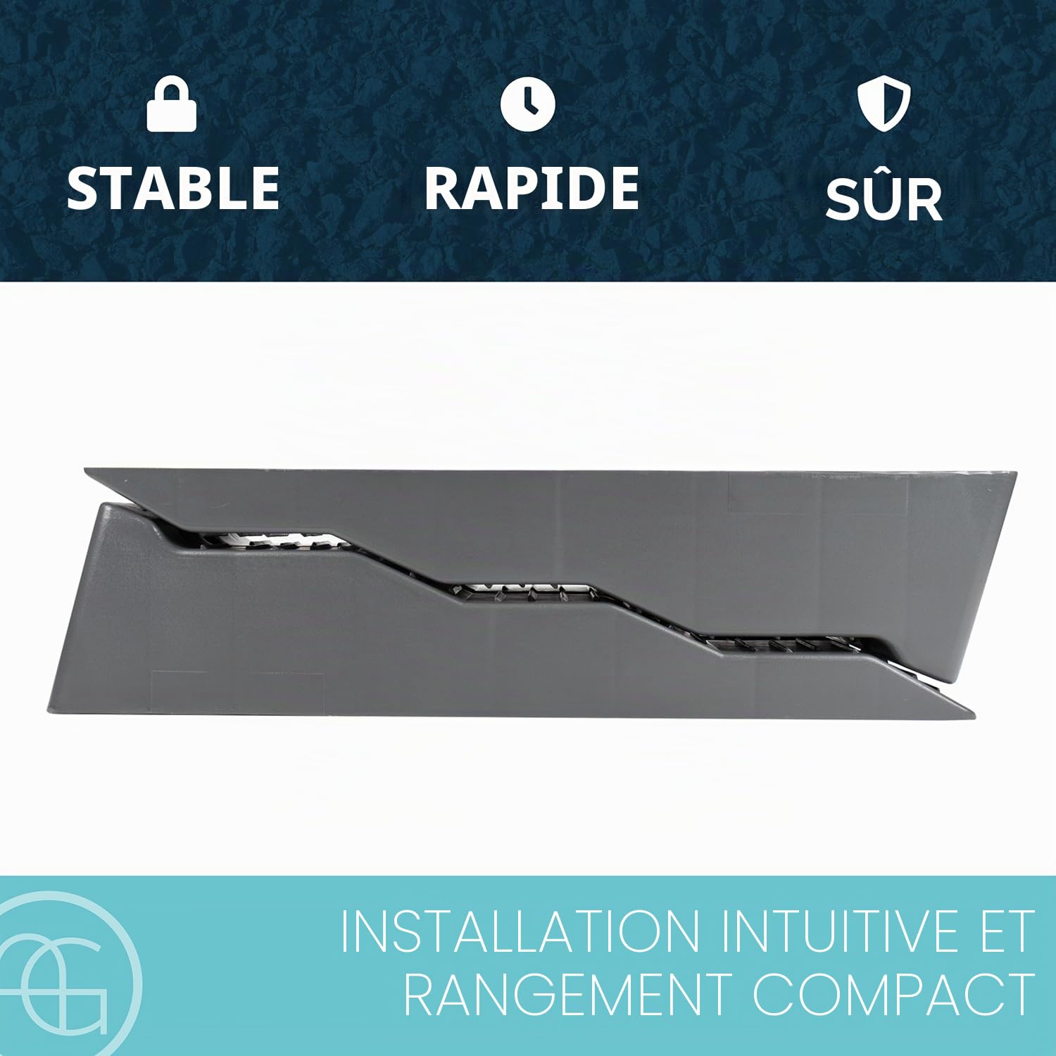 Cale de Roue mise à niveau pour Camping Car ou Caravane - 5 Tonnes - Gris