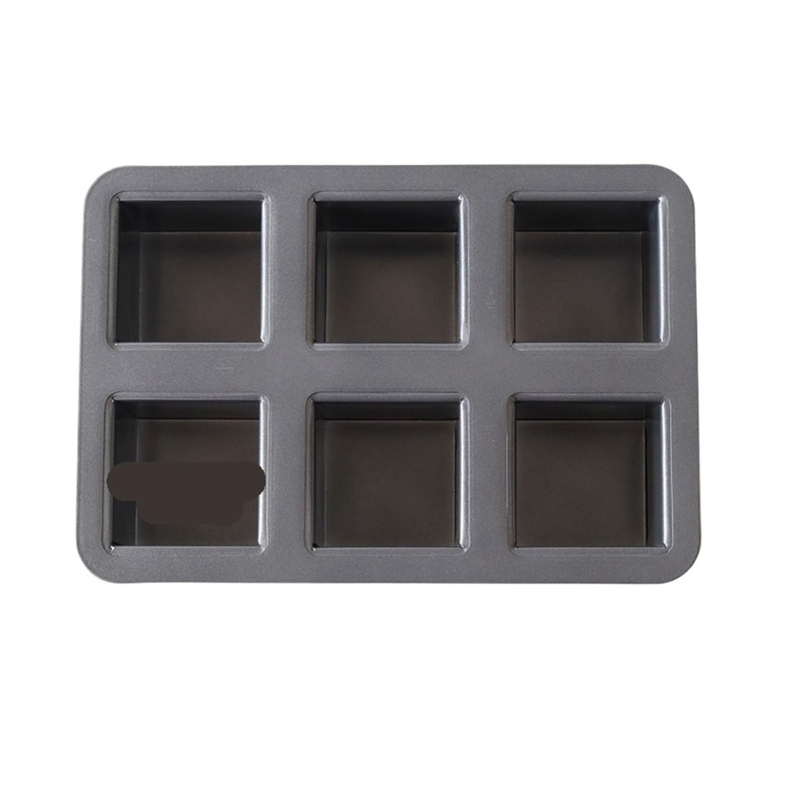Generico Tortiera in acciaio al carbonio for pane tostato a forma quadrata a 6 cavità con coperchio Strumenti for la cottura di muffin e dessert(Toast mold with lid)
