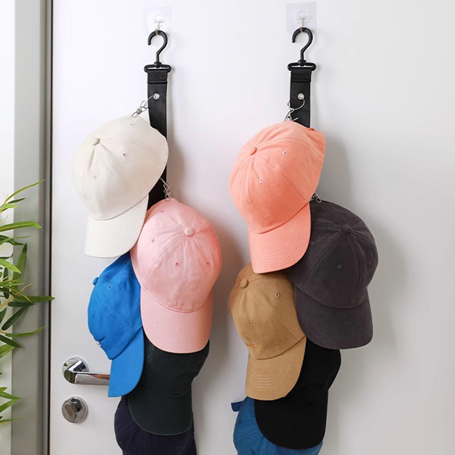 Portacappelli Lungo In 2 Pezzi Con Ganci A 2 Pezzi, Portacappelli, Portacappelli Verticale Con 16 Clip, Organizer Per Cappelli, Portacappelli A Parete