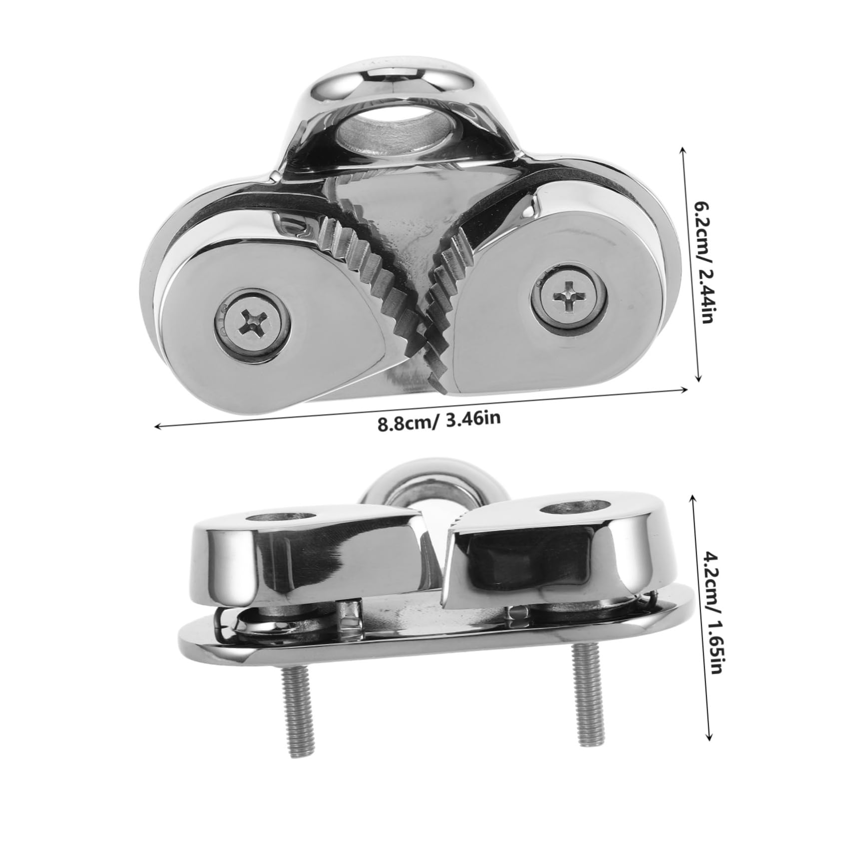 KOMBIUDA Marine Rope Cleats Set Stainless Steel Cam Cleats for Sailboat Canoe Rope Safety Buffer