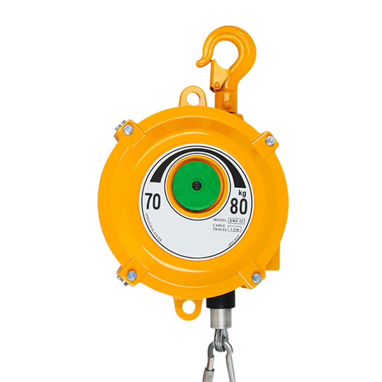 WEKONUMEX Retractable Spring Balancer, Spring Balancer Retractor Alloy Steel Multiple Load Ranges Industrial Tool Support(70-80kg)