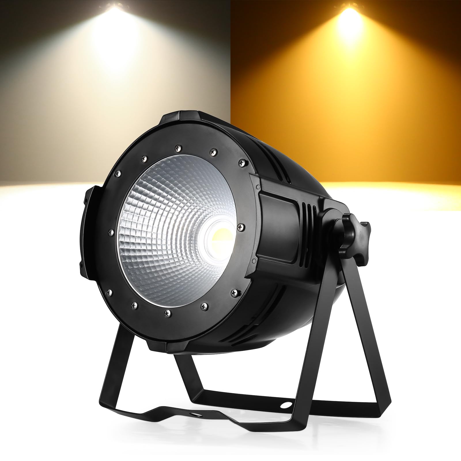 100W COB Par LED Blanc Froid/Chaud, Éclairage de Scène avec DMX512 Maître-Esclave, Lumières de Fête pour Photographie, Église, Anniversaire, Mariage, DJ, Théâtre