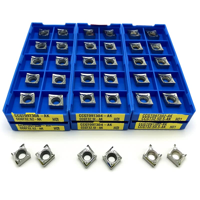 CCGT09T302 CCGT09T304 CCGT09T308 AK H01 Internal Turning Tool Aluminum Turning Insert CNC Metal Lathe Tools Cutting Tool(CCGT09T304 AK H01)
