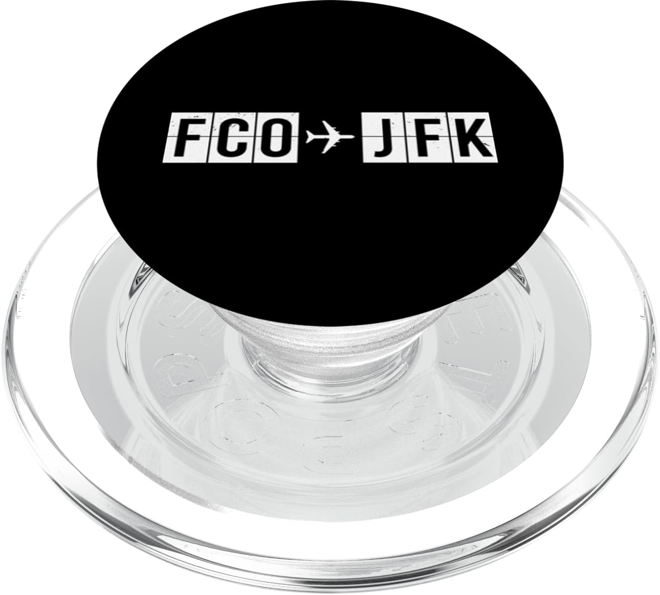 FCO JFK Flight Route Rome to New York Air Codes PopSockets PopGrip for MagSafe