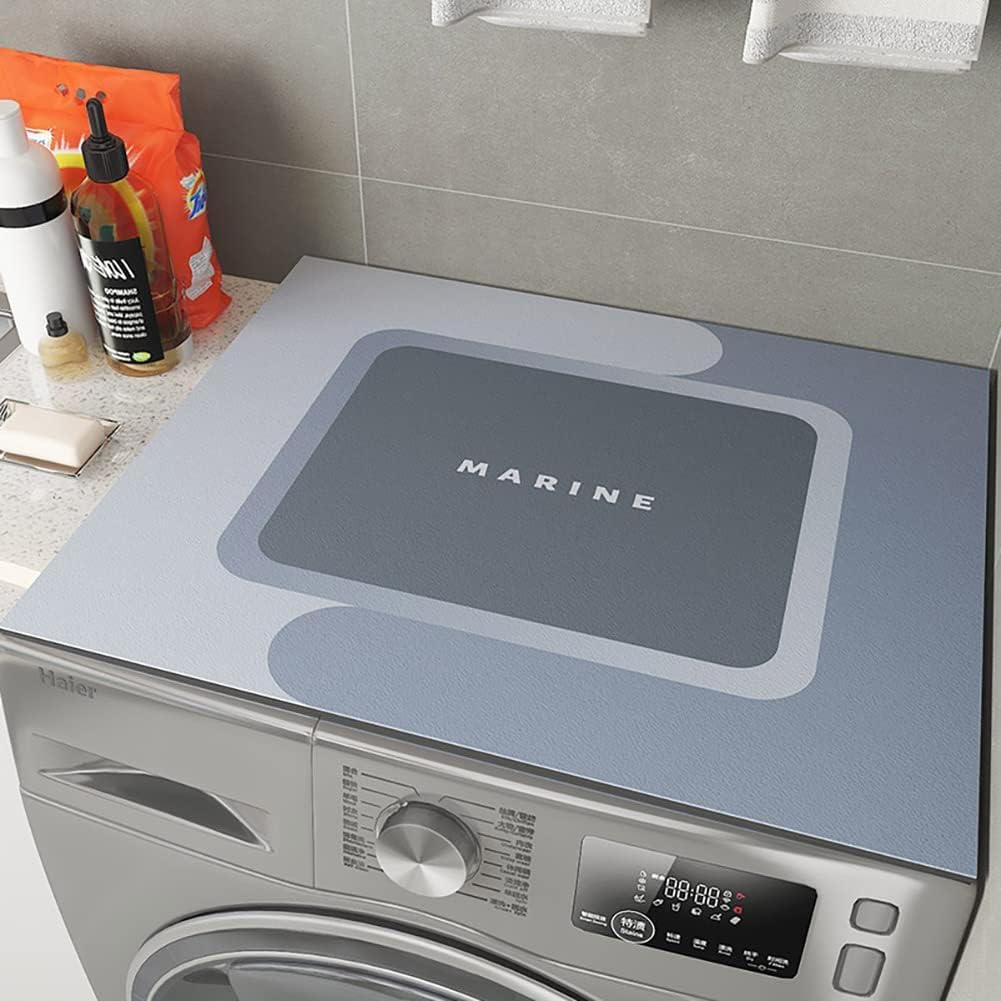 Clefairy Super Absorbent Washing Machine Covers Washable Coffee Machine Mat Dust-proof Pad for Refrigerator Kitchen Dishes Drying Mat-60*60CM
