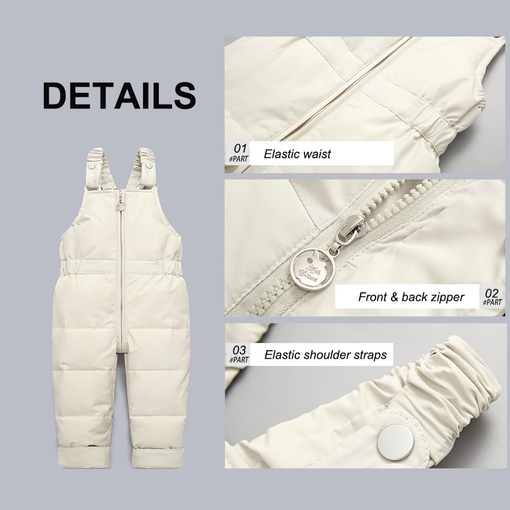 Baby Kleinkind Schneeanzug Warm Winteranzug Winterjacke Und Skihose Mit Schneelatzhose Lätzchen Hose 2pcs Outfit Set