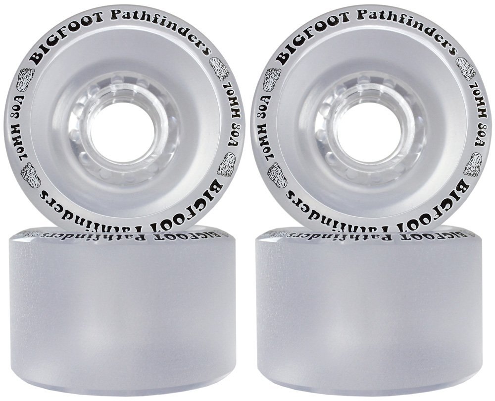 Bigfoot Freeride Longboard Wheels Stoneground Pathfinders 70mm X 45Mm 80A Clear