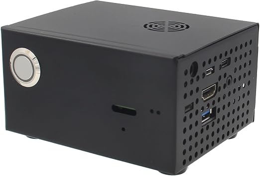 Geekworm X820-C6 Metal Case with Power Switch and Cooling Fan for Raspberry Pi 3B+/3B and X820/X821 and X735