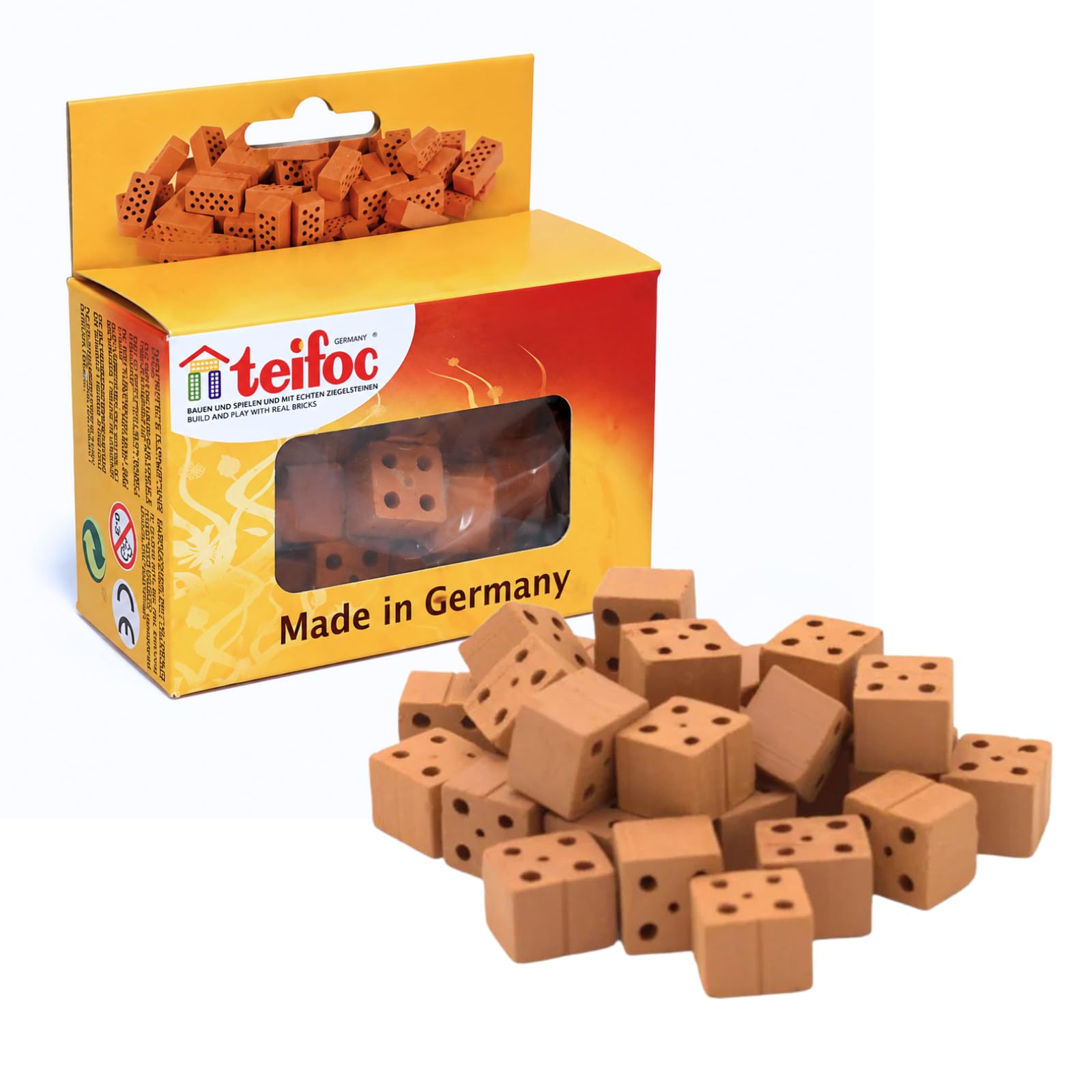 Teifoc Construction - T906701 - Brique - Rouge - Demi - 30 pièces