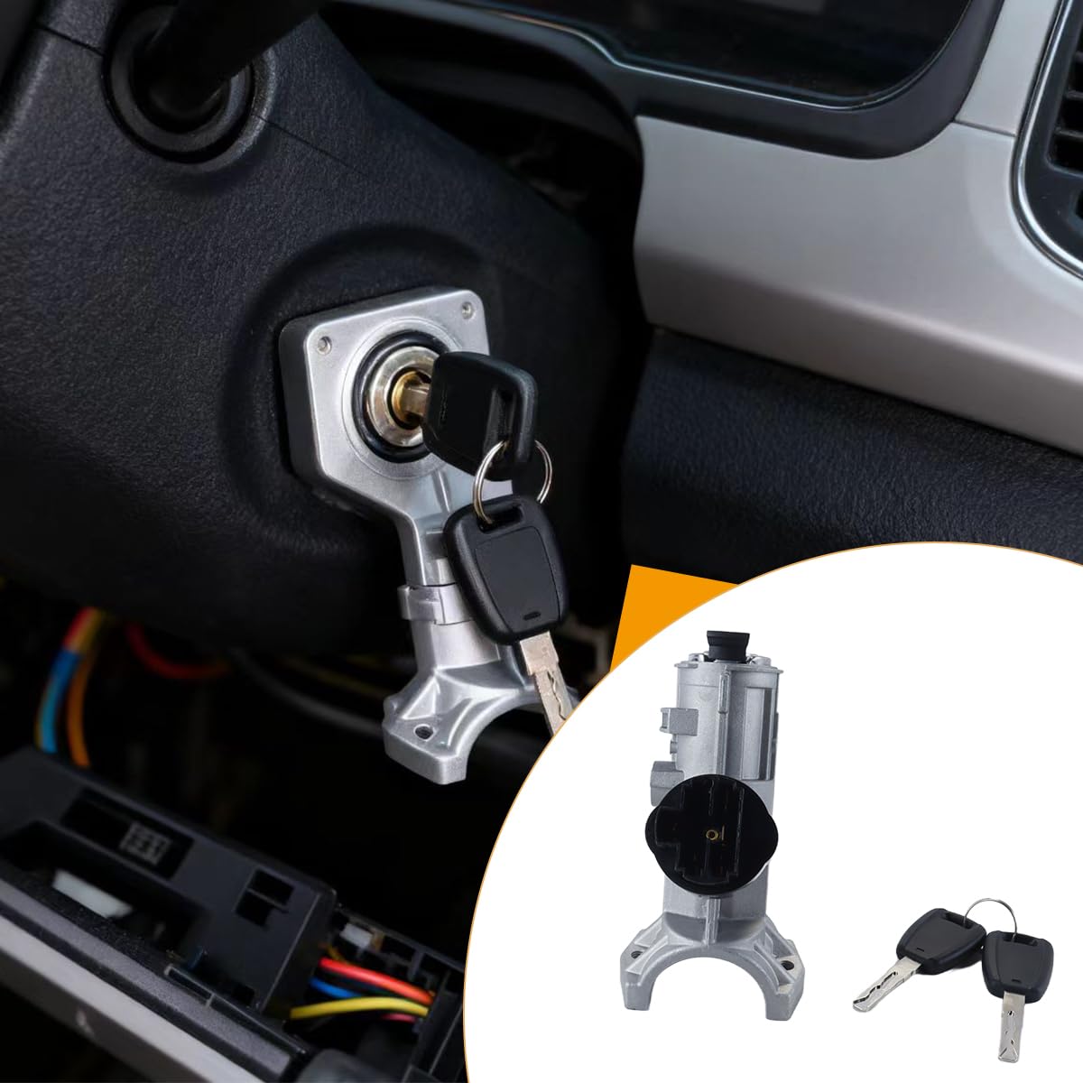 Interruttore di blocco accensione con 2 chiavi compatibile con Citroen Relay Jumper Fiat Ducato Peugeot 2006 1348421080 1361031080 4162HN 4162SJ