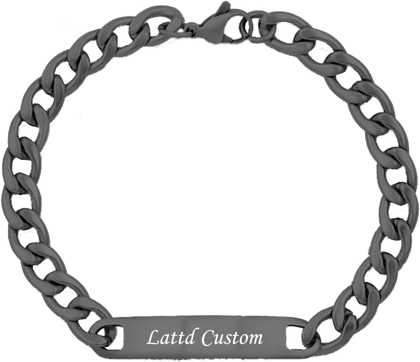 Name Bracelet Personalized 925 Sterling Silver Cuban Link Chain Custom Engraved Name Bar Bracelet for Men Women
