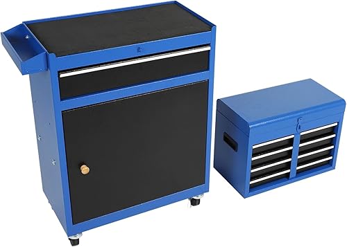 Miniatura 5 de Caja de herramientas con ruedas, caja de herramientas de 5 cajones con organizador desmontable, caja de herramientas portátil extraíble para almacén