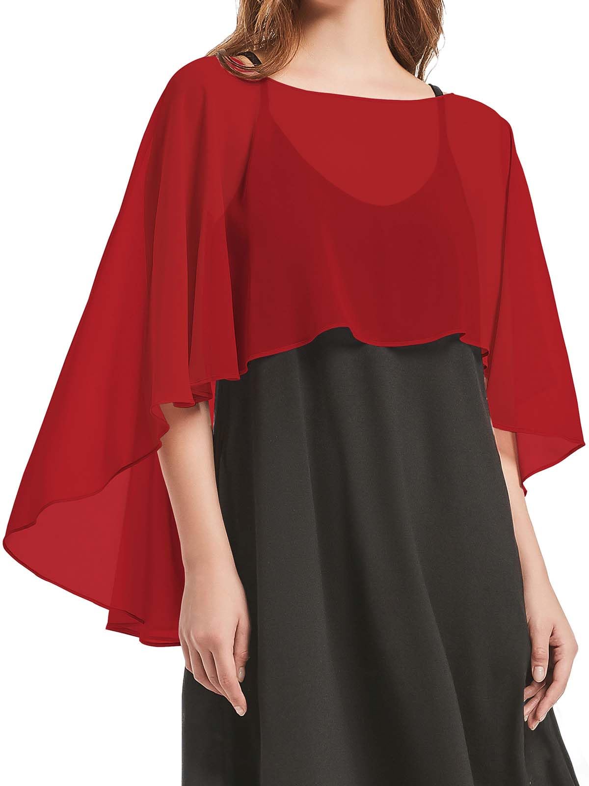 Damas Gasa Cape Bufandas para Vestidos de Novia Elegantes Capelets de Banquete