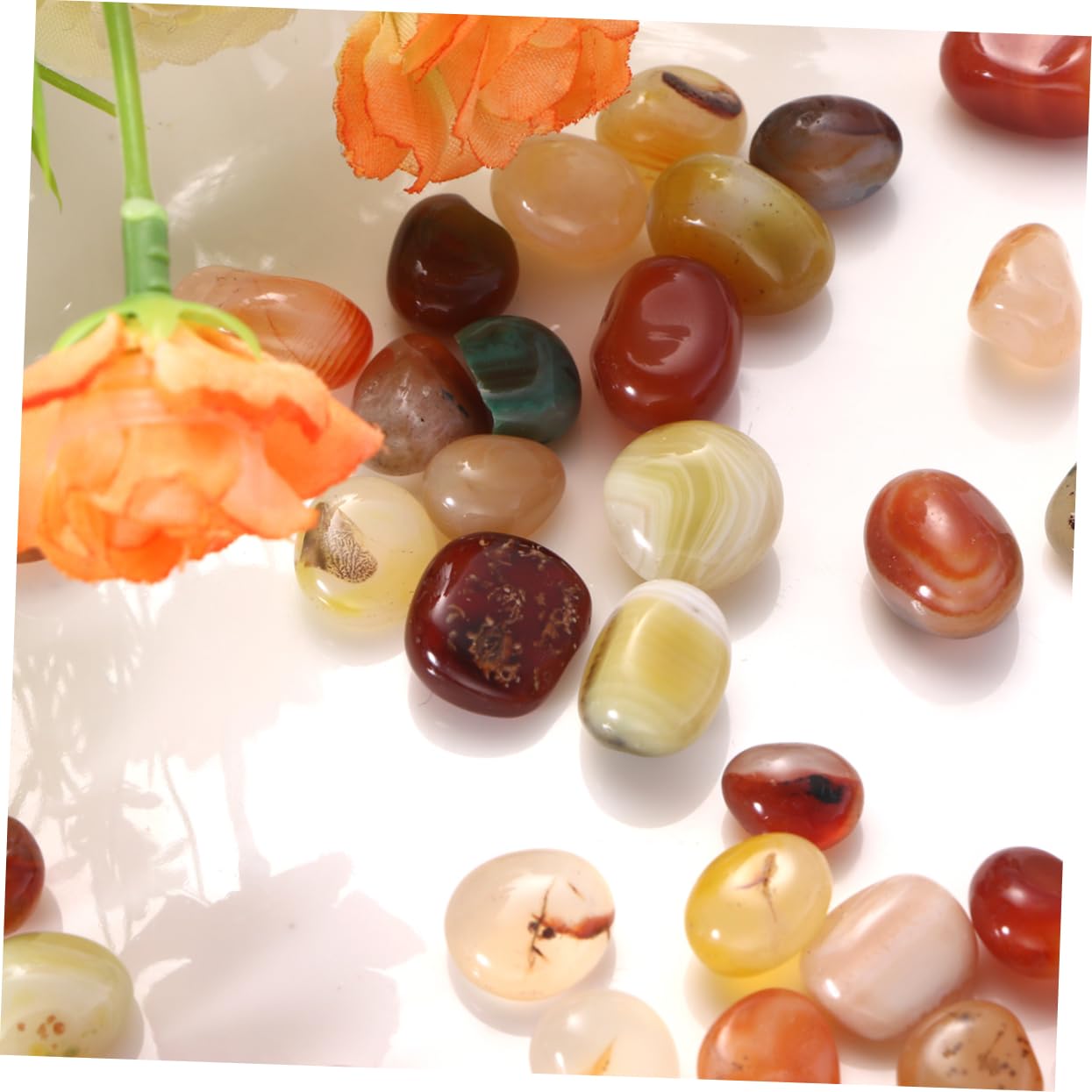 HAPINARY Stone Pebbles 500g Round Fish Tank Stones Aquarium Rock for Plant Substrate