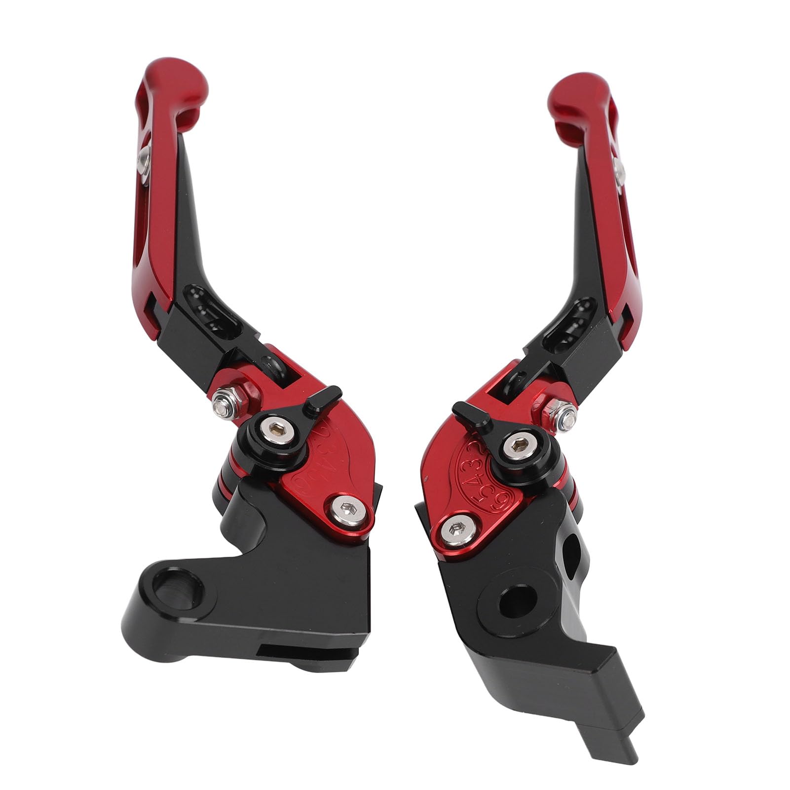 Coppia leve freno frizione pieghevoli per moto anodizzate nere CNC 6061 in lega di alluminio sostituzione manubrio anteriore sinistro destro adatto per YZF R1 2004-2008 R6 (Rossa)