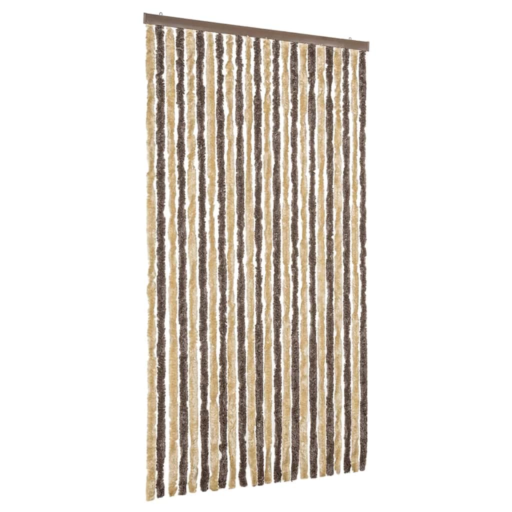 Zasłona przeciw muchom Chenille 100x220 cm Ciemny Brązowy Beżowy