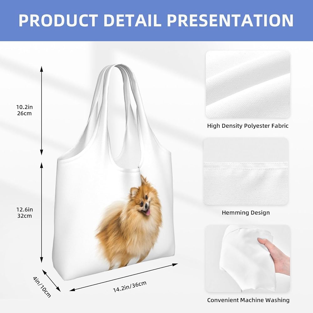Amazon | [COOLEAD] ポメラニアン 犬柄 エコバッグ ショッピングバッグ