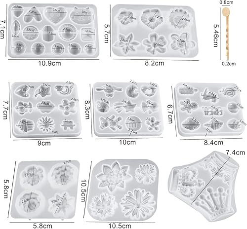 Miniatura 6 de Voyyphixa 8 moldes de resina para el cabello con 20 horquillas doradas, accesorios para pasadores para el cabello, moldes de silicona para resina