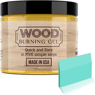 Wood Burning Gel and Mini Squeegee - Made in USA - 4 OZ Wood Burning Paste for Crafting, Drawing and DIY Arts and Crafts - Mini Squeegee Included - Creates Beautiful Art in Minutes