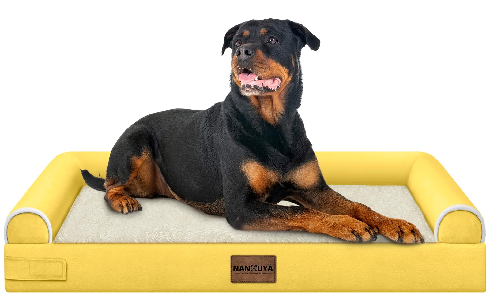 Large Dog Bed Orthopedic Washable: Beds Bolster XXL Bed Big XLarge Dogs Egg Crate Foam Sofa Couch Waterproof Removable Cover - Ginger