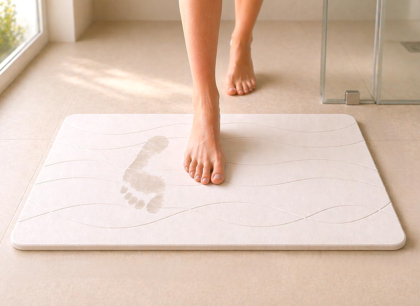 edihome, Alfombra Diatomita Baño, 40x60 cm, Alfombra de Piedra, Secado Rápido, Antideslizante, con Lija, Alfombrilla Rígida Absorbente, Antimoho, para Ducha y Baño (Gris Claro) — view 15