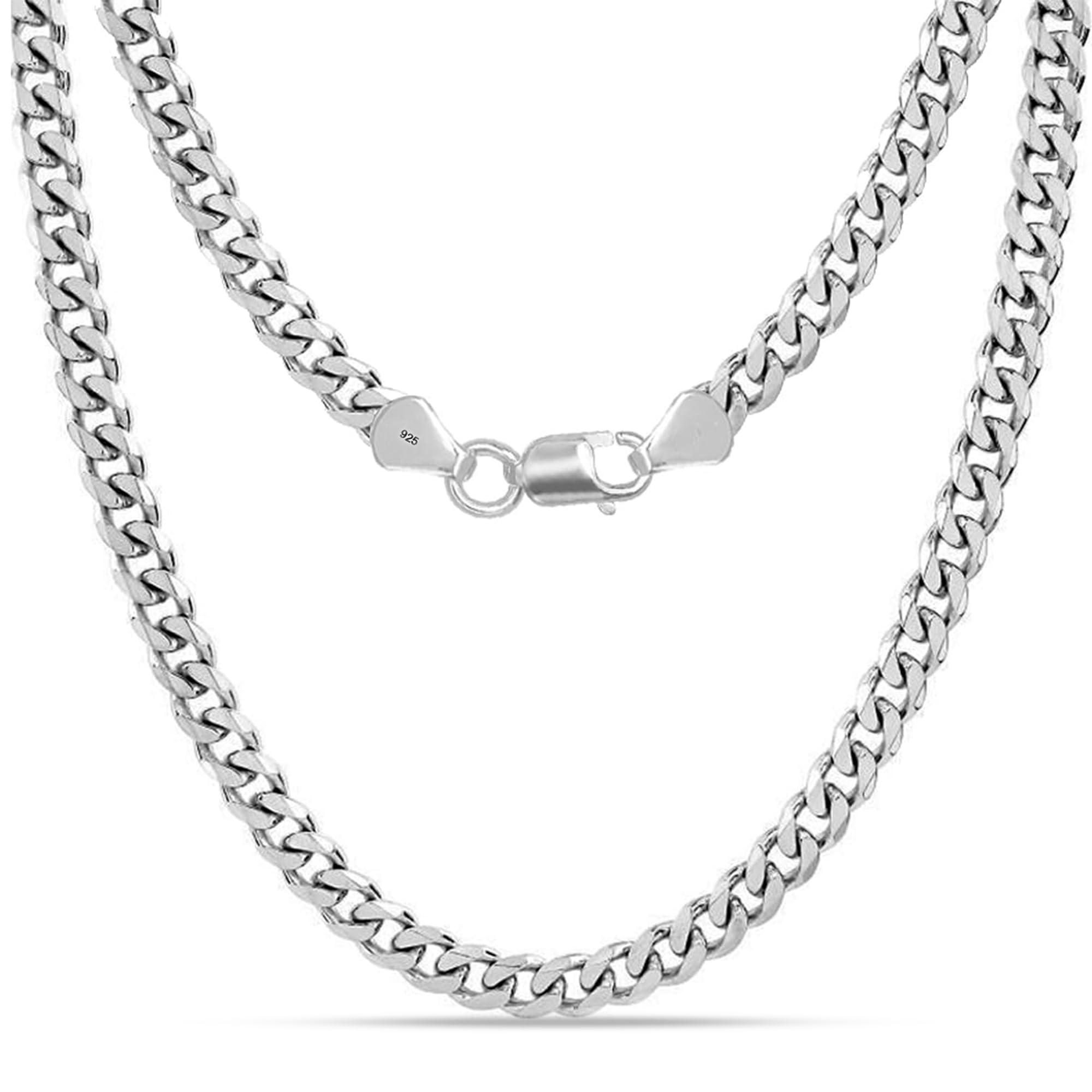 truesilver acpl 925 Sterling Silver Italian 3.5 MM, 6.5 MM Diamond-Cut Curb Link Chain Necklace for Men Women and Girls With Lobster Clasp (16, 18, 20, 22, 24, 26 Inches)-picture-8