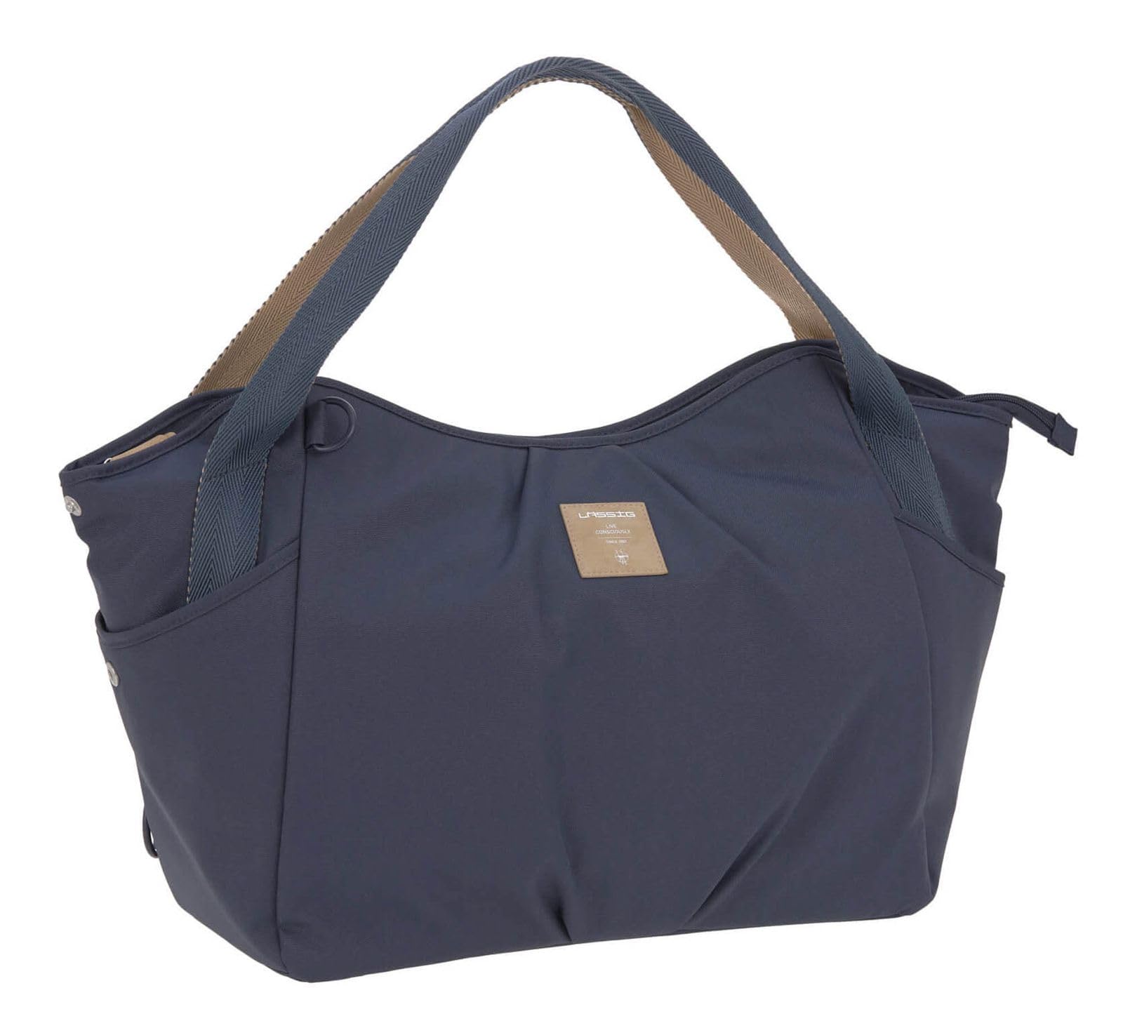LÄSSIG Baby Wickeltasche Zwillinge Zwillingswickeltasche Babytasche Kliniktasche Wickelrucksack inkl. Wickelzubehör/Green Label Twin Bag Triangle navy