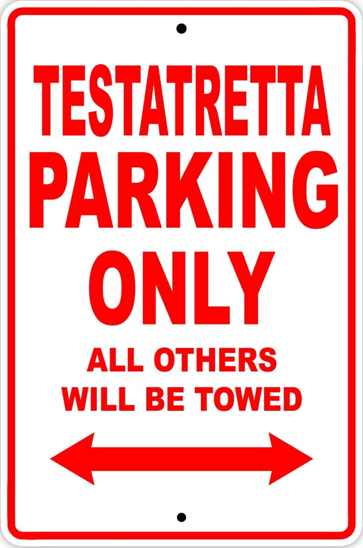 Testatretta Parking Only Towed Motorcycle Bike Decor Notice Metal Sign