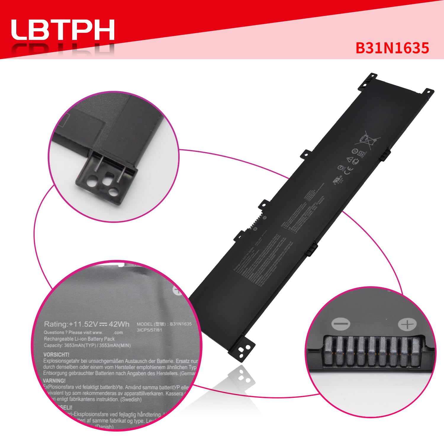 Amazon.com: LBTECH B31N1635 B3INI635 Battery for ASUS VivoBook Pro