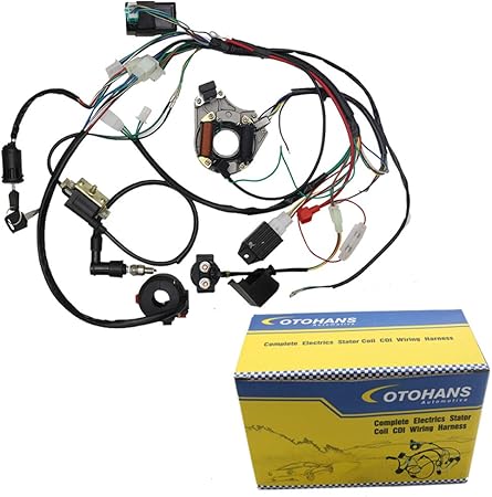 Amazon Jingke コンプリート電気ステーターコイルcdi配線ハーネス 4ストロークatv Klx 50cc 70cc 110cc 125cc クアッドバイク バギーゴーカートピットダートバイク用 バイク電装用ハーネス アーシング 車 バイク