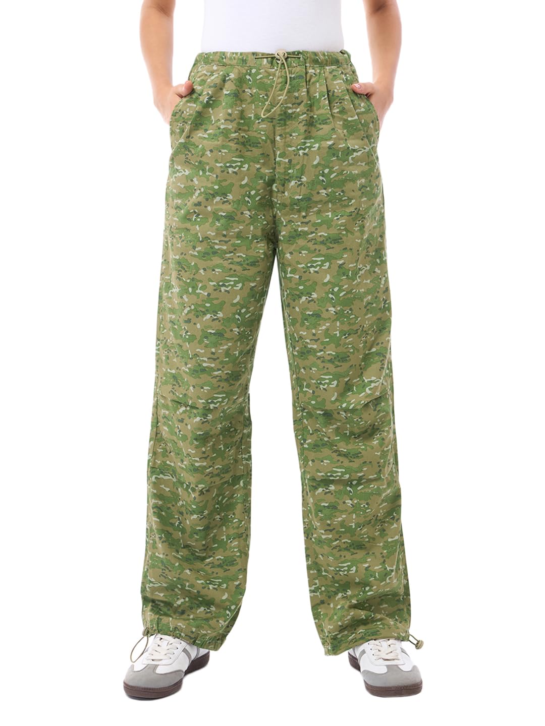bewakoof Women's Loose Fit High Rise 100% Cotton Oversized Fit Casual Pants-picture-29