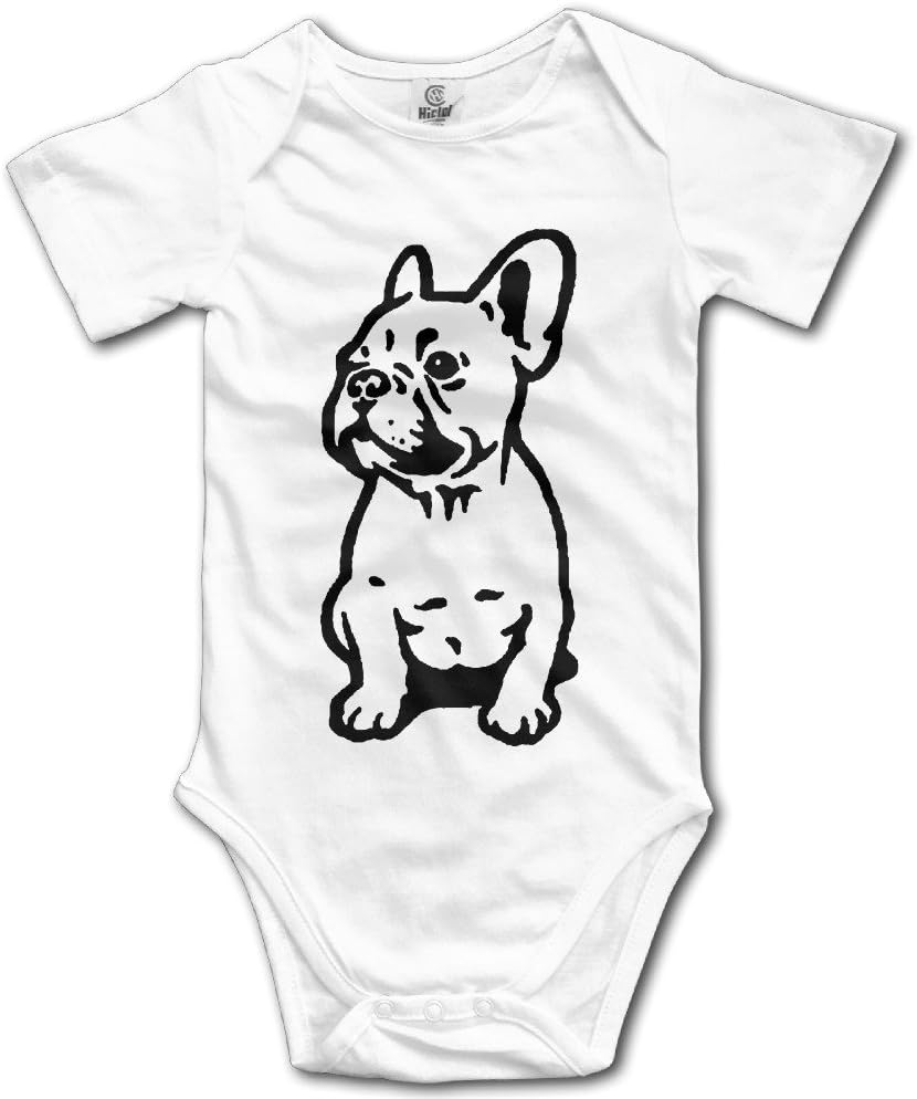 QINOL Maggie Duncan Cute French Bulldog Design Cute Baby Onesie Bodysuit White