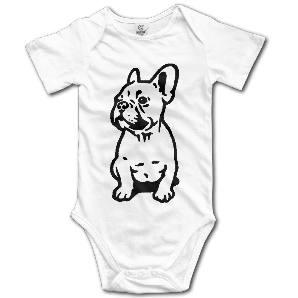 QINOL Maggie Duncan Cute French Bulldog Design Cute Baby Onesie Bodysuit White